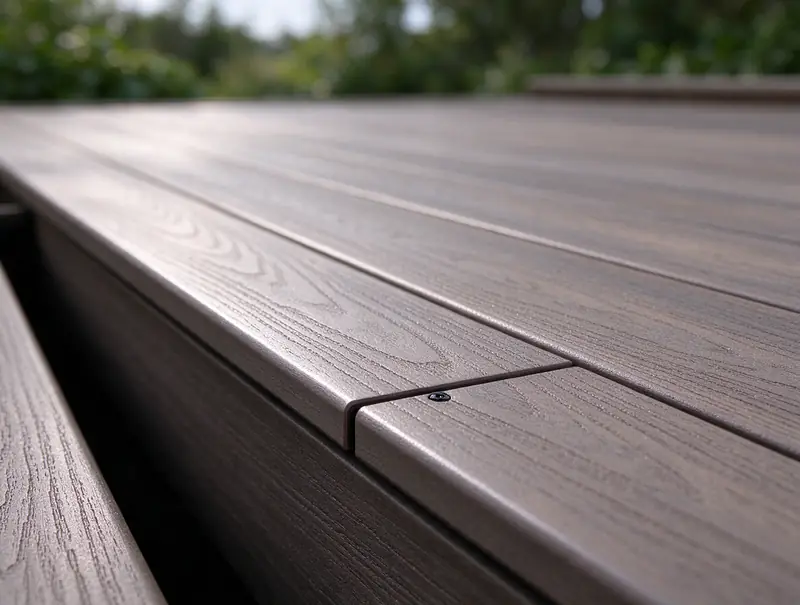 Close-up of composite deck boards (illustrative)